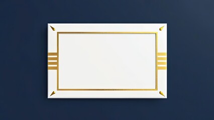 Elegant Gold Frame on White Background Luxury Design Mockup