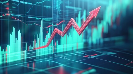 Fototapeta premium Financial data rising stock market. Use Stock photo showcasing growth and investment opportunities