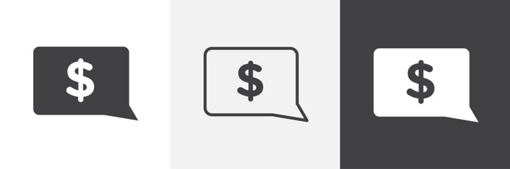 Comment dollar vector icons collection graphic designs for ui designs