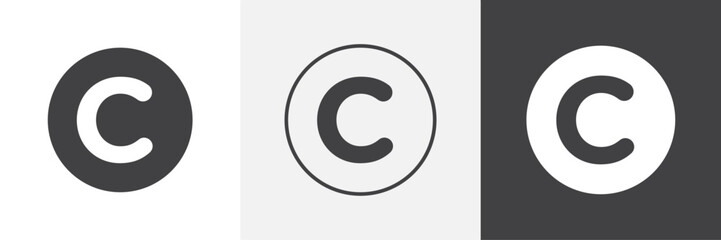 Copyright vector icons collection graphic designs for ui designs