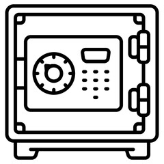 safe box vector icon. home appliance icon line style. perfect use for logo, presentation, website, and more. modern icon design outline style