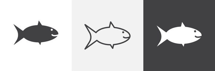 Fish vector icons collection graphic designs for ui designs