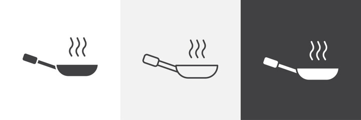 Frying pan vector icons collection graphic designs for ui designs