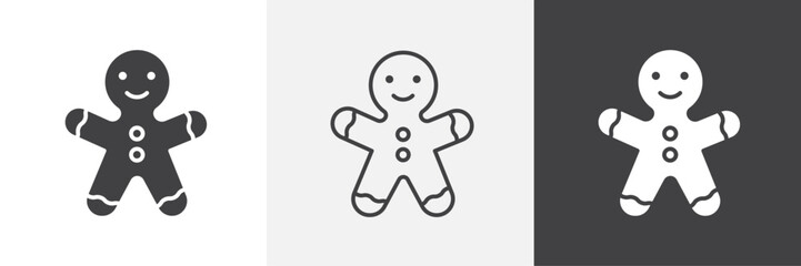 Gingerbread man vector icons collection graphic designs for ui designs