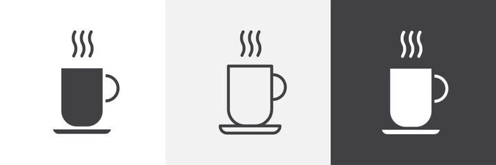 Hot coffee Mug vector icons collection graphic designs for ui designs