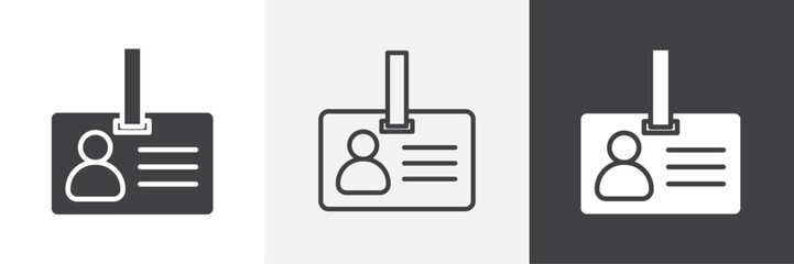 Id badge vector icons collection graphic designs for ui designs