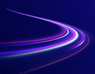 Colored shiny sparks of spiral wave. Curved bright speed line swirls. Shiny wavy path. Rotating dynamic neon circle. Magic golden swirl with highlights. Glowing swirl bokeh effect. vector png