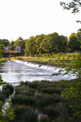 Landscape view with river Venta historic rapid - widest rapid in Europe.