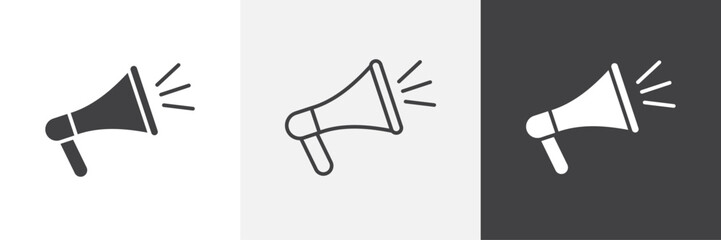 Megaphone vector icons collection graphic designs for ui designs