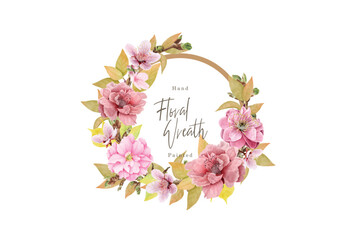 cherry blossom wreath background design sample