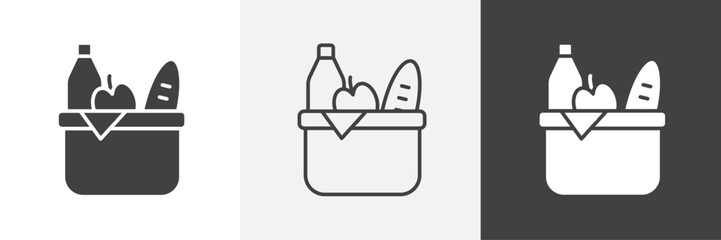 Picnic vector icons collection graphic designs for ui designs