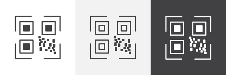 Qrcode vector icons collection graphic designs for ui designs