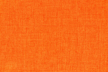 Orange linen fabric cloth texture background, seamless pattern of natural textile.