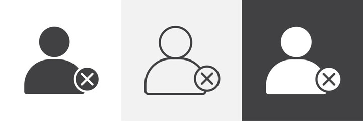 Remove user vector icons collection graphic designs for ui designs