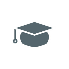 graduation gown cap icon, simple flat style, illustration, logo sign symbol pictogram template, for ui or ux isolated on white for mobile app, editable