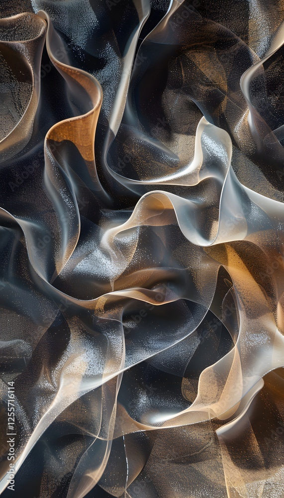 Poster abstract aerial view of a desert canyon, dynamic earth tones creating intricate natural patterns, ci