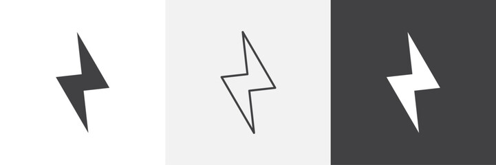 Thunder bolt vector icons collection graphic designs for ui designs