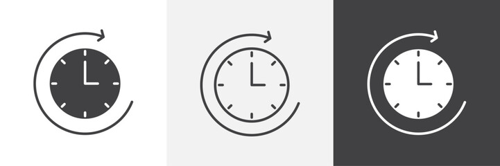 Time forward vector icons collection graphic designs for ui designs