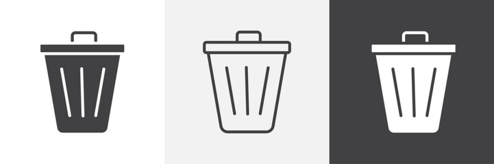 Trash vector icons collection graphic designs for ui designs