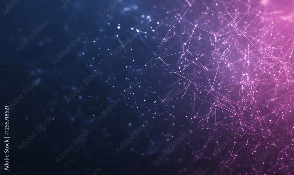Leinwandbilder a vibrant digital network background featuring interconnected nodes and lines in shades of blue and 