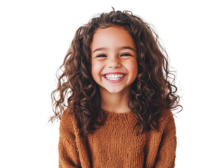 Portrait of happy little kid laughing,PNG,clipart,transparent background,copy space,web banner.