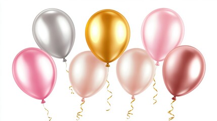 Colorful Assortment of Shiny Balloons in Various Colors for Festive Celebrations