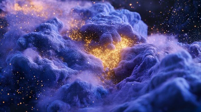 Cute Clay Purple Space Scene
