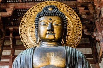A serene Buddha statue situated within a modern or traditional building