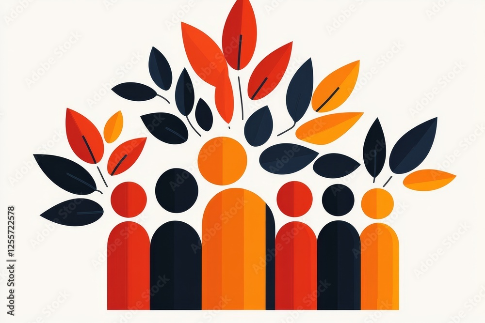 Aufkleber a clean minimalist icon of a group of people standing together, symbolizing teamwork and staff unity