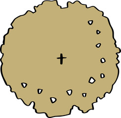 decoration hand drawn cartoon top view of tree illustration for landscape and architecture design.