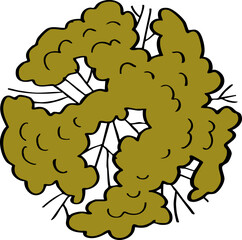 decoration hand drawn cartoon top view of tree illustration for landscape and architecture design.