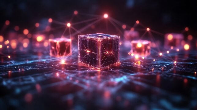 Illuminated Cubes Connected Within a Digital Network