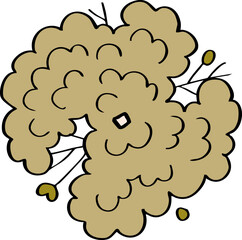 decoration hand drawn cartoon top view of tree illustration for landscape and architecture design.