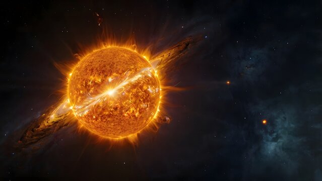 star distroying in a spece generated with ai