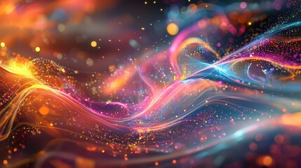 Abstract Colorful Swirling Digital Art