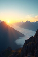 sunset in the mountains