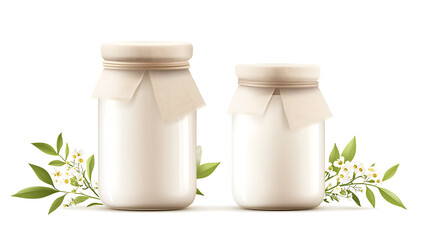 Realistic Detailed 3d Milk Bottles Mockup Set. Vector