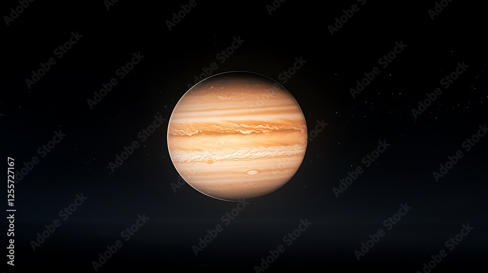 Poster a stunning image of jupiter, showcasing its swirling clouds and distinctive bands of color against a