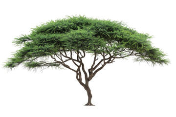 Scenic acacia tree isolated on transparent background