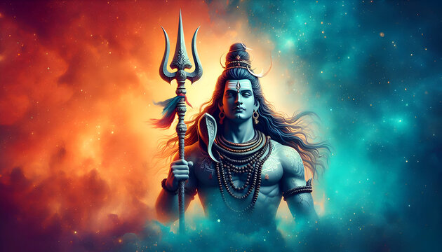 Lord shiva portriat design for culture festival background