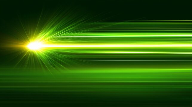 Green light streak, speed, energy, dark background, abstract art, website banner