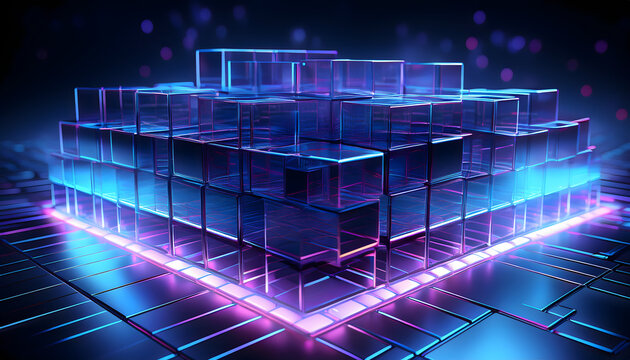 abstract blue background with squares