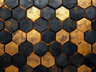 Elegant art deco pattern of gold striped hexagons for luxurious design and interior inspiration
