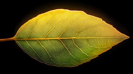 Obraz premium Illuminated Leaf Vein Structure Detailed Closeup