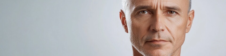 A close-up shot of a person with a shaved or bald head, suitable for use in portraits, medical illustrations, or editorial content
