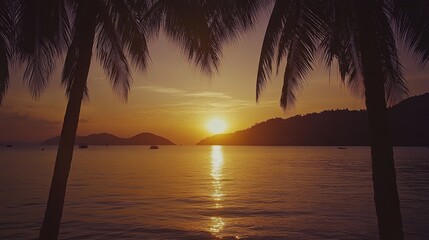 A tropical sunset in Phuket.