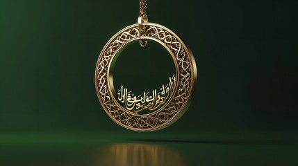3D render of an Arabic themed product display background for advertisement featuring a moon stars and an Arabic lamp