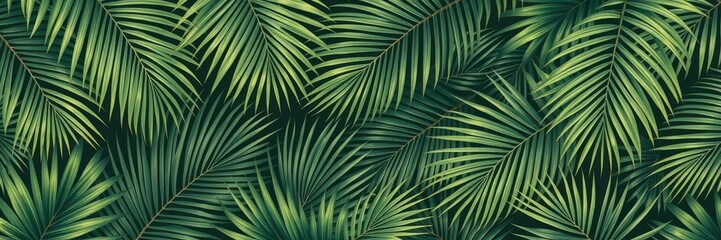 Tropical tree leaf patterns with palm fronds in a vintage-inspired wallpaper design, palm trees, botanical prints, eclectic home