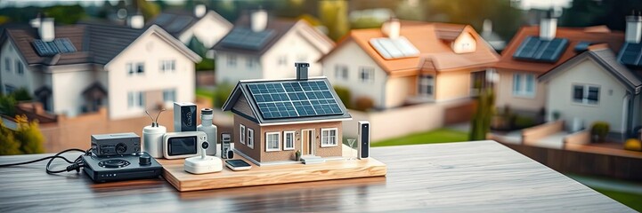 Smart Home Technology Solar House with Security Automation Devices