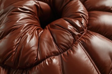 Naklejka premium Close-up shot of a brown leather couch with a rich texture and detail